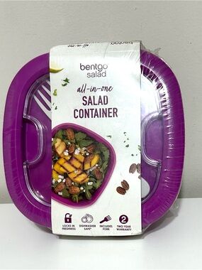 NWT Bentgo Salad Container Purple, All-in-One with a fork